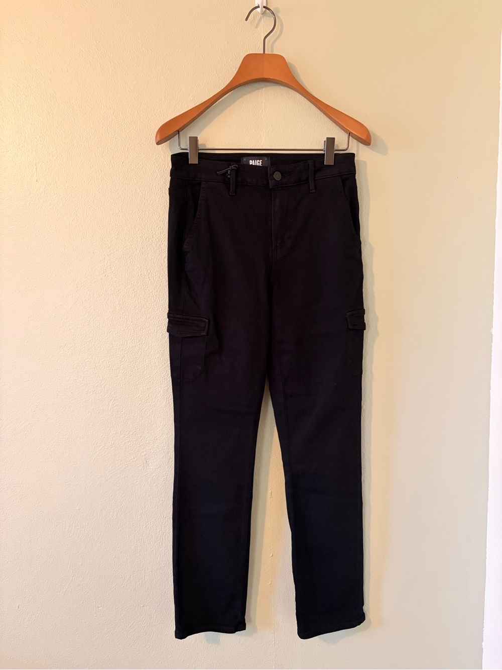 NWOT PAIGE Black High-Rise Pants with Cargo Pockets